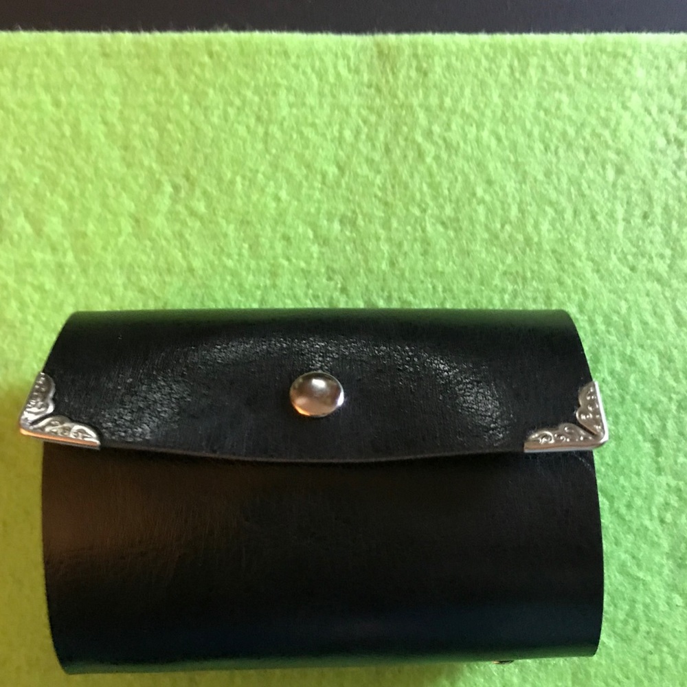 Genuine leather card and ID holder.